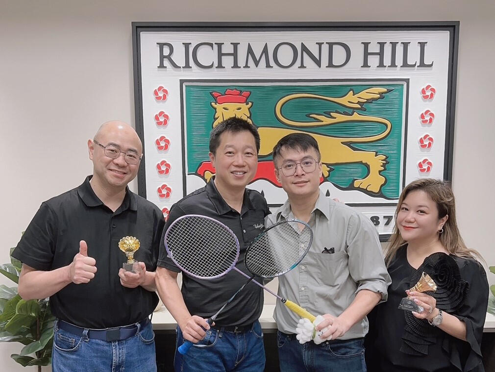 Proud to be joined by Councillor Castro Liu, Mr. Terence Au, Mags from Alien Camo Creative, and Goodwin Hon- The organizer of The Host Badminton, as we shared the vision behind the upcoming charity tournament in support of Crime Stoppers York Region.